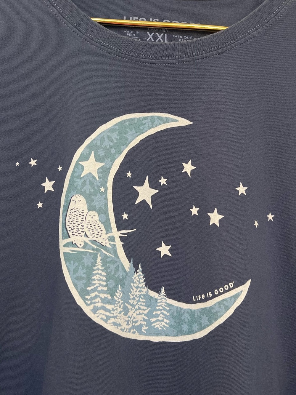 Life Is Good Crusher Moon Owls Long Sleeve Tee Altered Men’s XXL